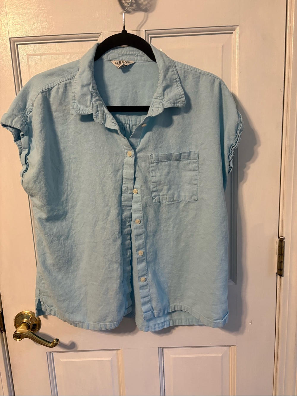 Orvis Light Blue Casual Button-Up Shirt